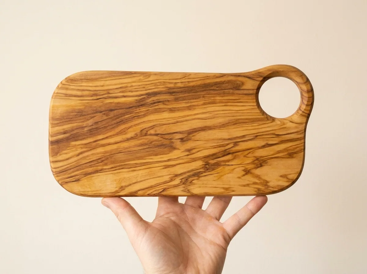 The board held flat in one hand, showing its true size